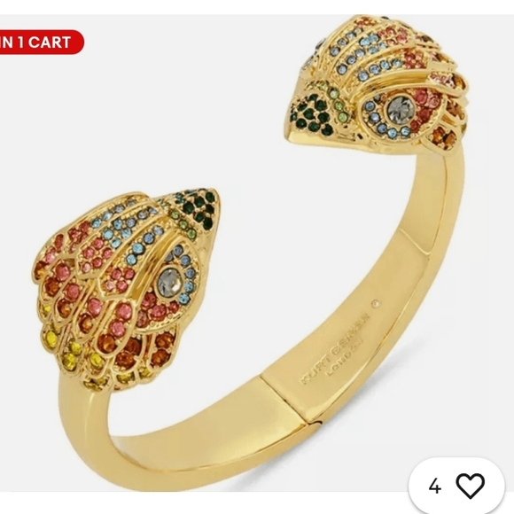 Kurt Geiger Eagle Head Crystal Cuff Bracelet Nwt Retail $148 - Picture 7 of 10